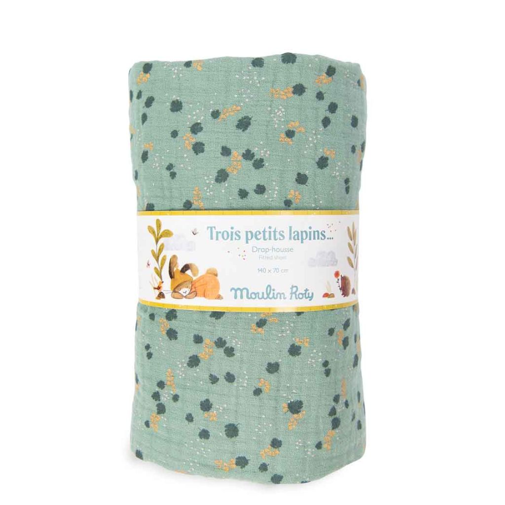 Mušelínové prostěradlo Moulin Roty Petits Lapins 70 x 140 cm