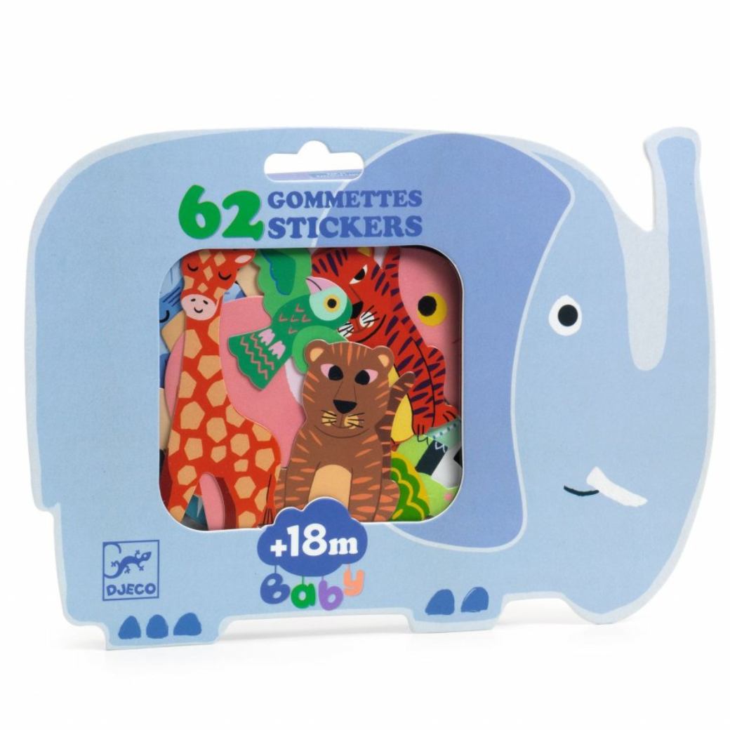 DJECO Moje první samolepky - Safari zvířátka
