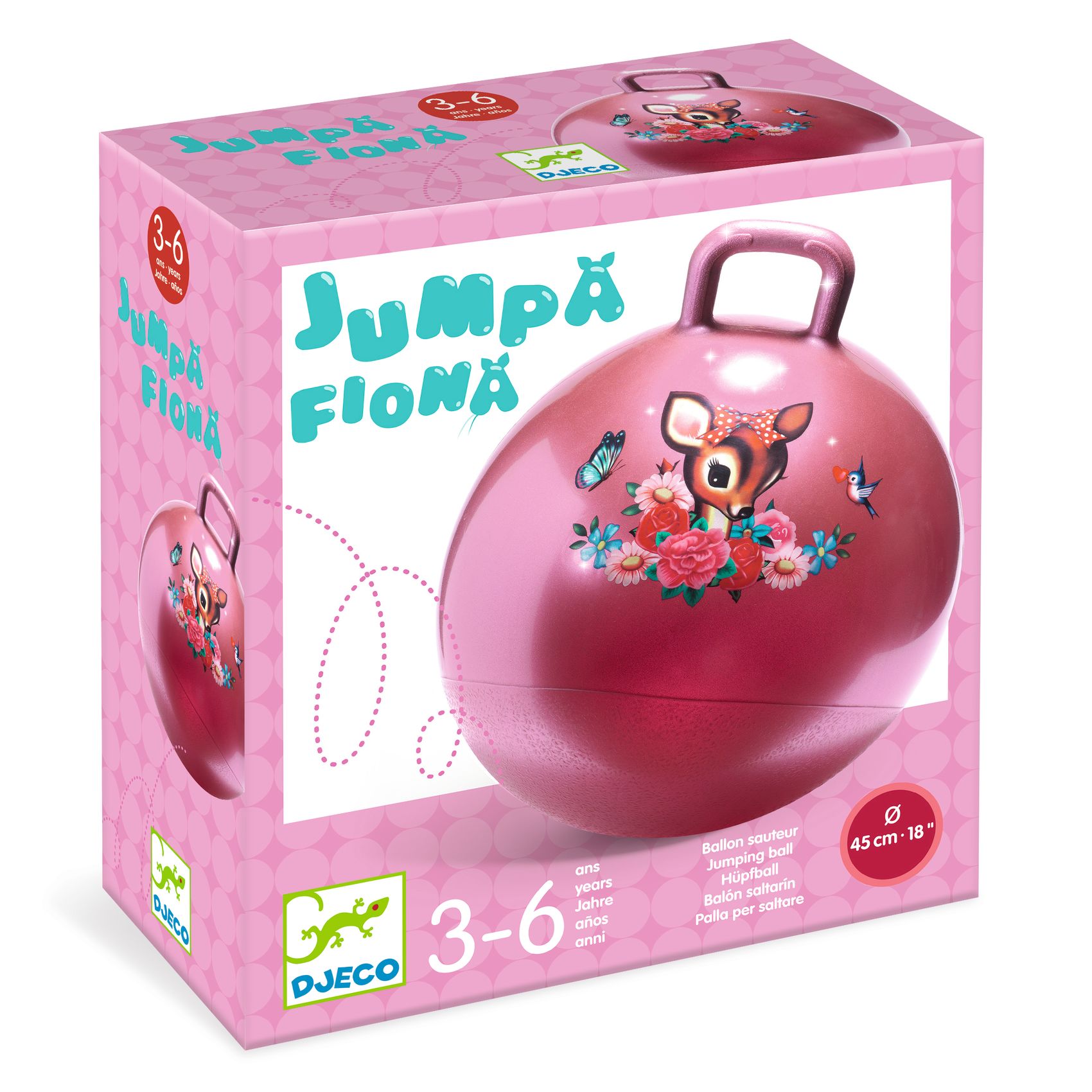 DJECO Skákací míč pro děti Jumpa Fiona