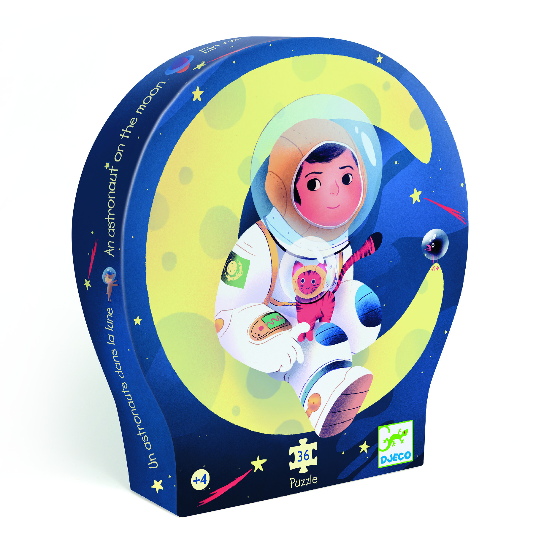 Levně DJECO Puzzle v krabici - Astronaut na měsíci (36 dílků)