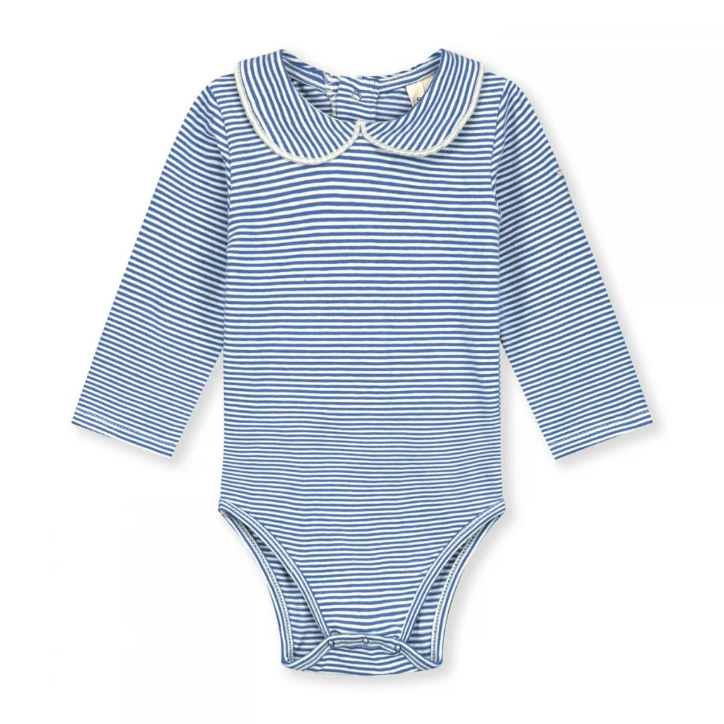 GRAY LABEL Baby overálek s límečkem GOTS - Blue Moon / Cream Velikost: 6-9m