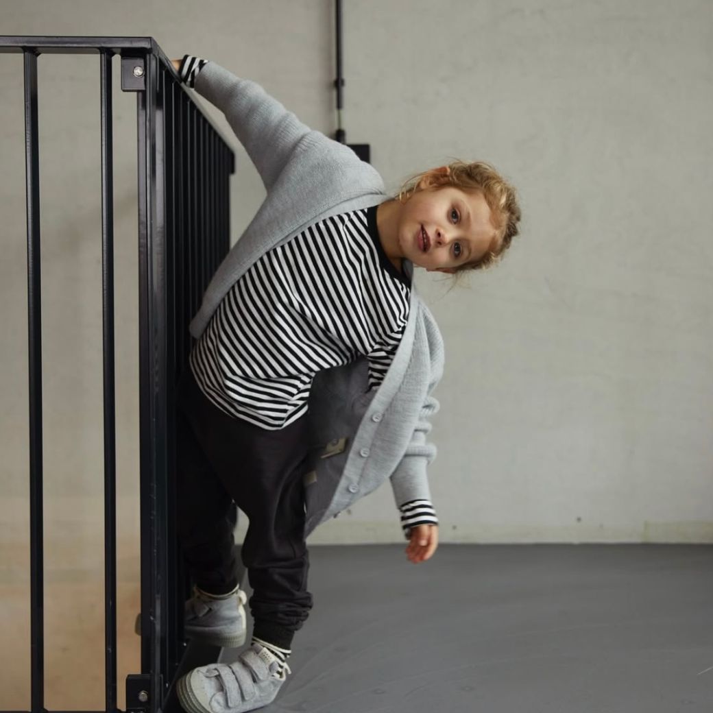 GRAY LABEL Triko L/S GOTS - Blue Grey - Off White Velikost: 11-12y