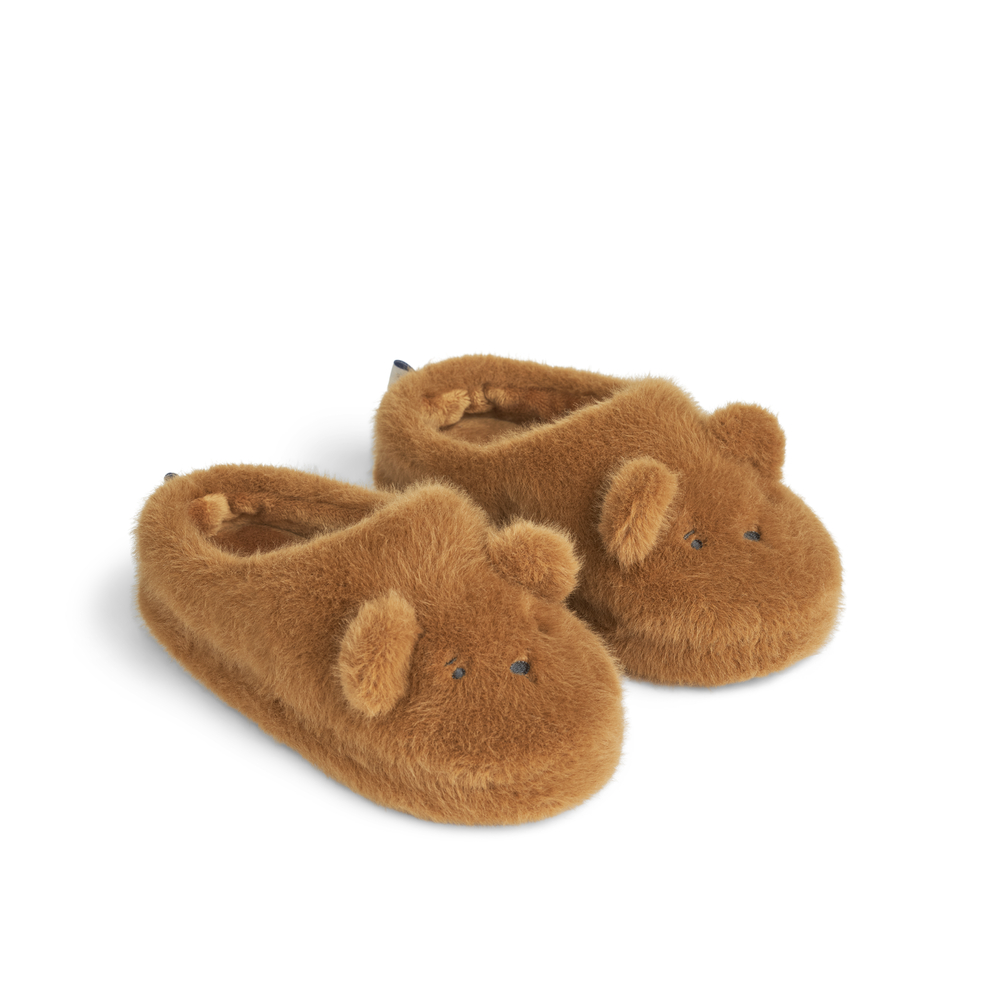 LIEWOOD Pantofle Aviaja Bear - Golden caramel Velikost: 24-25