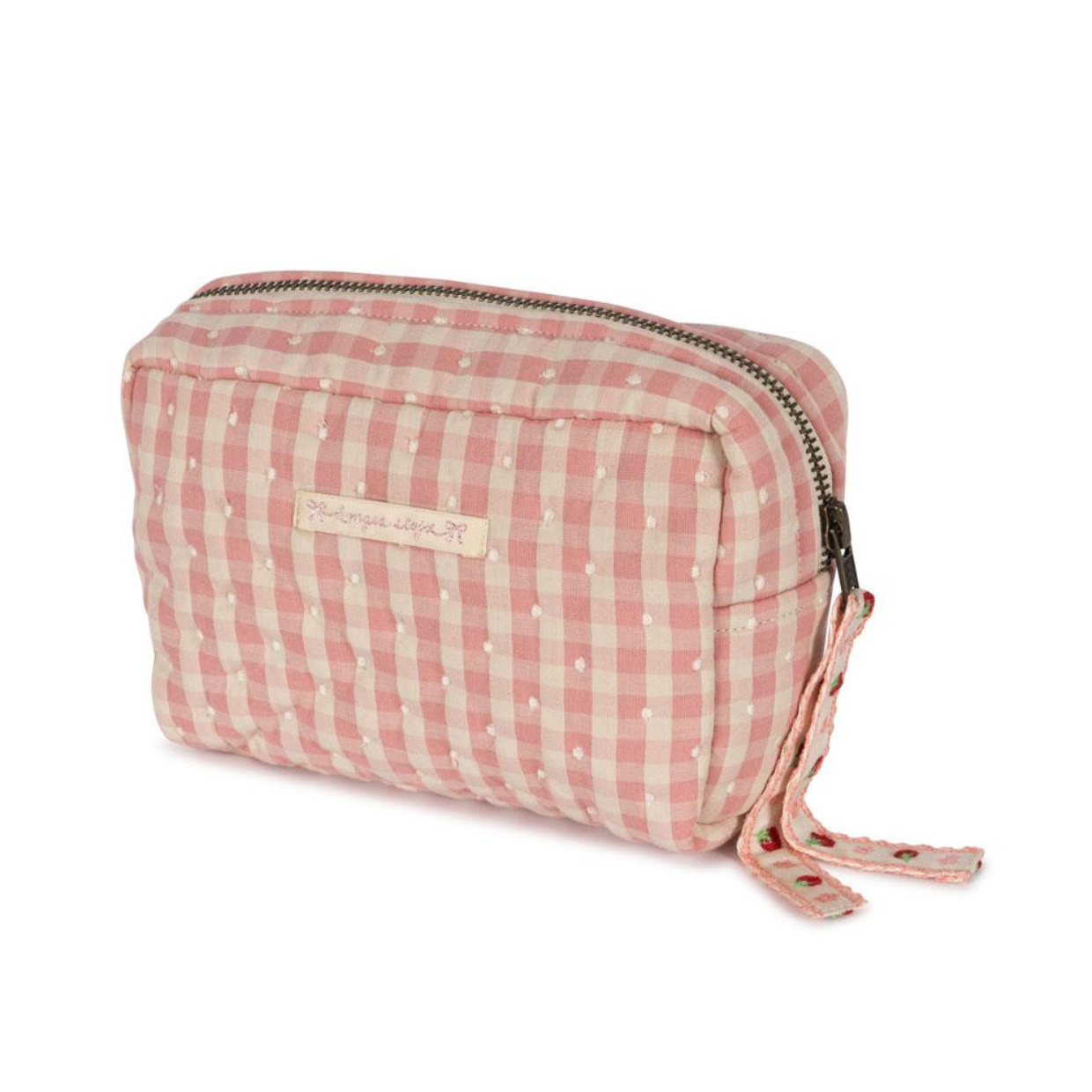 KONGES SLOJD Malá toaletní taška Seersucker - POWDER PINK CHECK