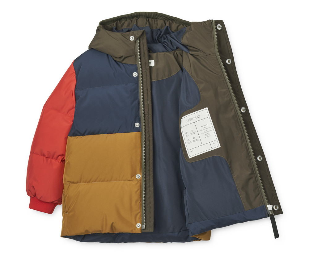 LIEWOOD Prošívaná bunda Palle Puffer - Army brown multi mix Velikost: 92