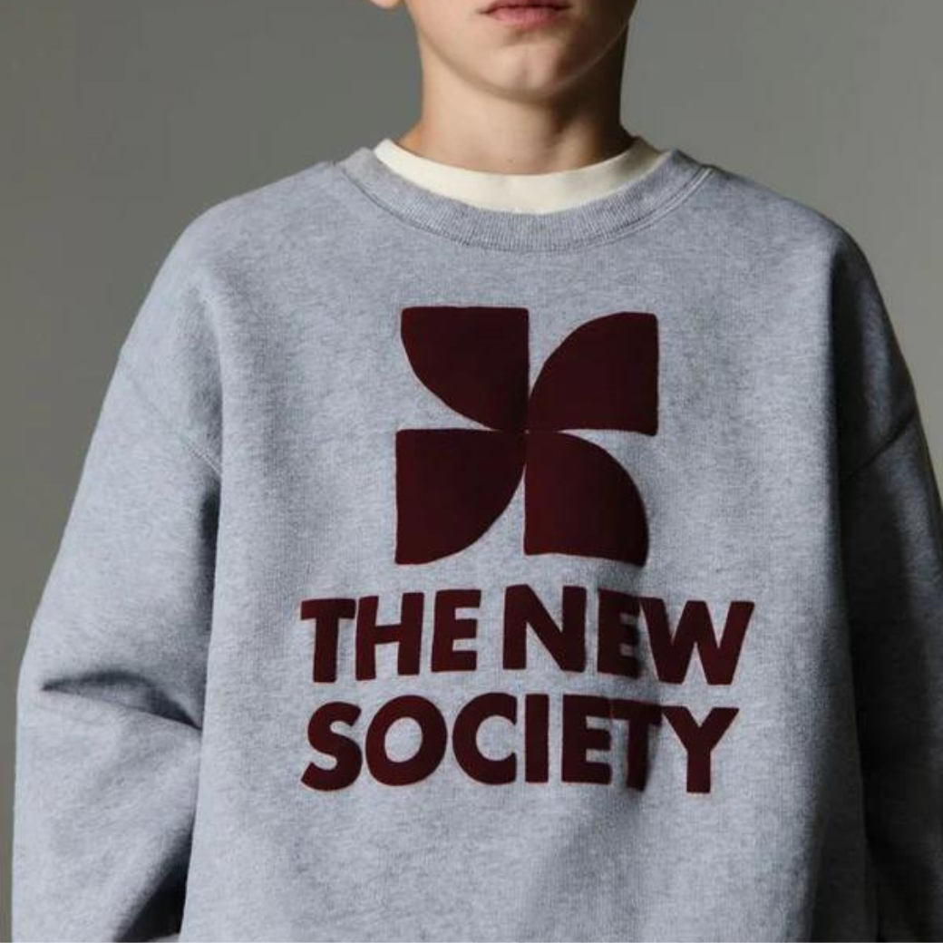 THE NEW SOCIETY Mikina Space - Mist Melange Velikost: 6y