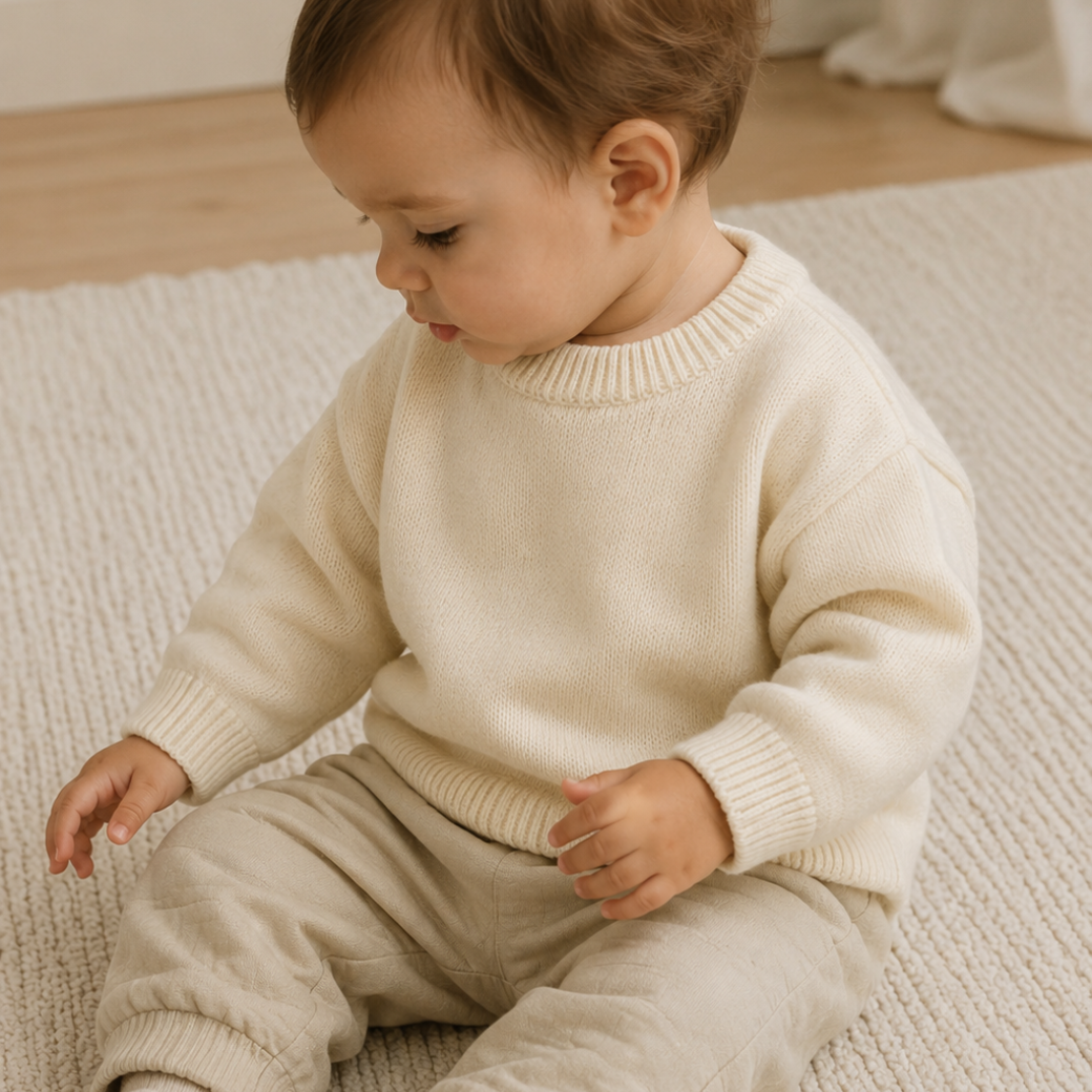GRAY LABEL Svetr pro miminko RWS - Cream Velikost: 0-6m