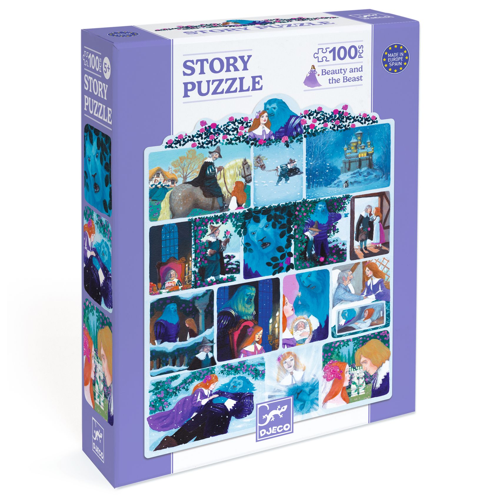 DJECO Puzzle s příběhem Kráska a zvíře 100 dílků
