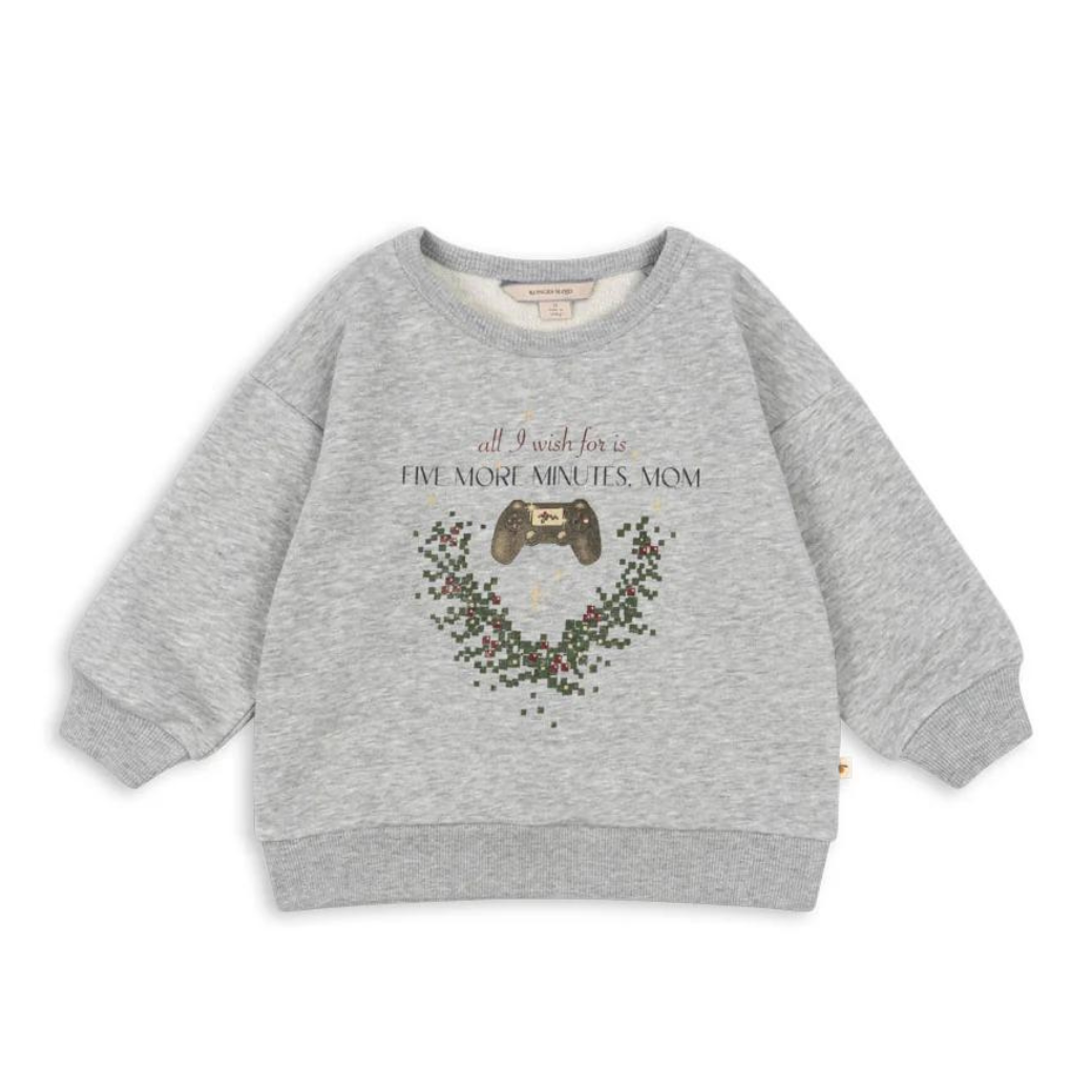 KONGES SLOJD Mikina LOU - GREY MELANGE Velikost: 5-6y