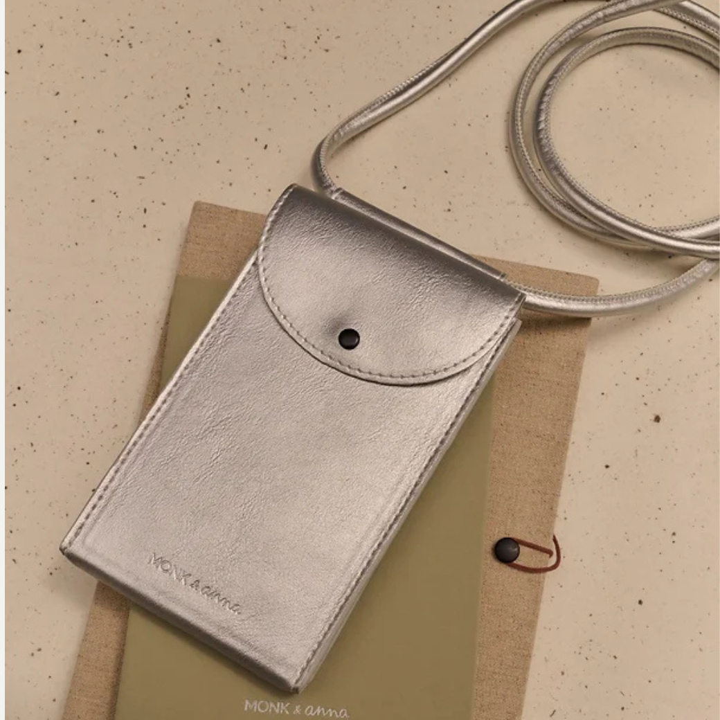 MONK & ANNA Taštička na mobil - hematite