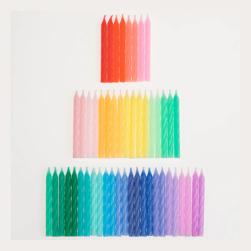 MERI MERI Mini svíčky na dort - Rainbow Twisted 50x