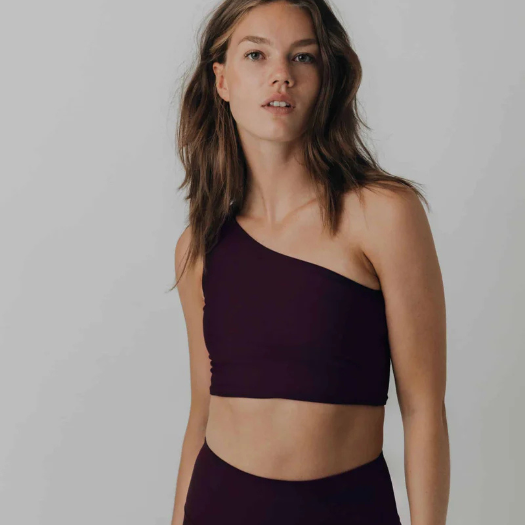 SISTERLY TRIBE One Shoulder Yoga Top - Winter Bloom Velikost: L