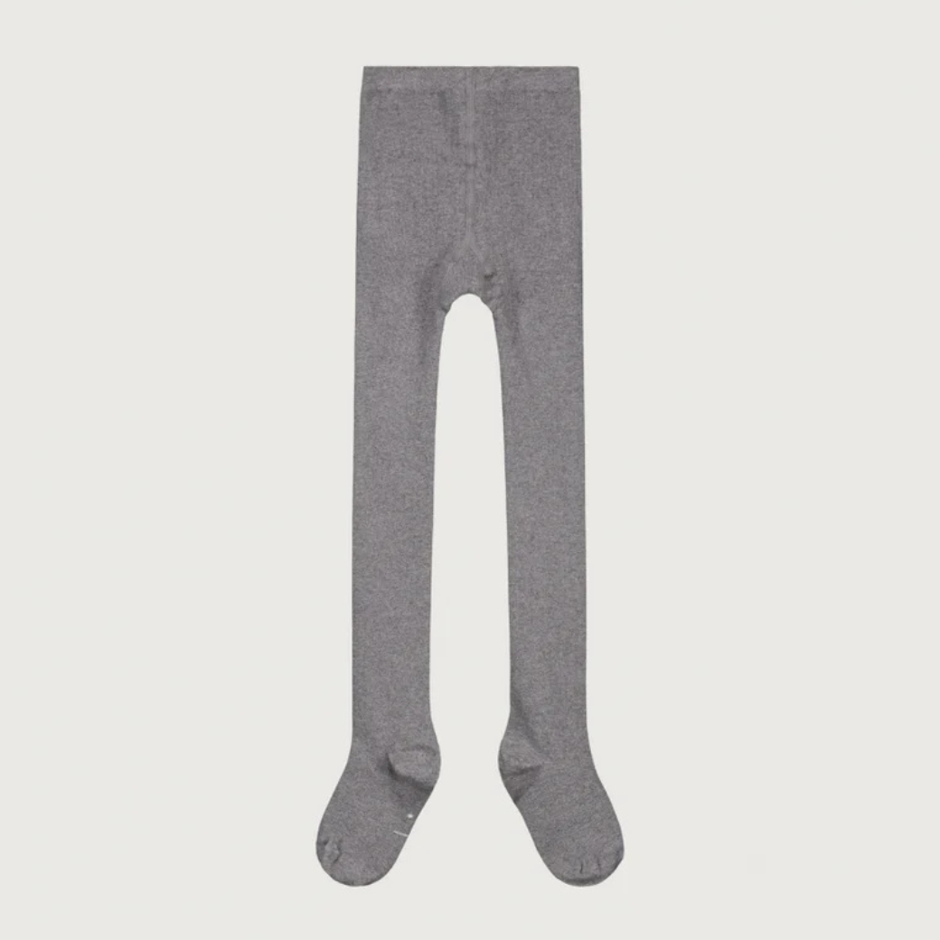 GRAY LABEL Žebrované punčocháče GOTS - Grey Melange Velikost: 23-26