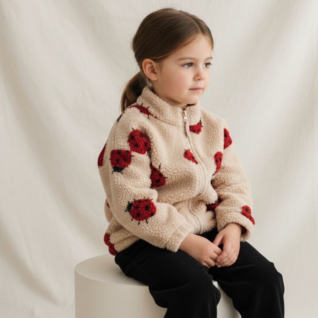 KONGES SLOJD Bunda JODY TEDDY - LADYBUG SAND Velikost: 2y