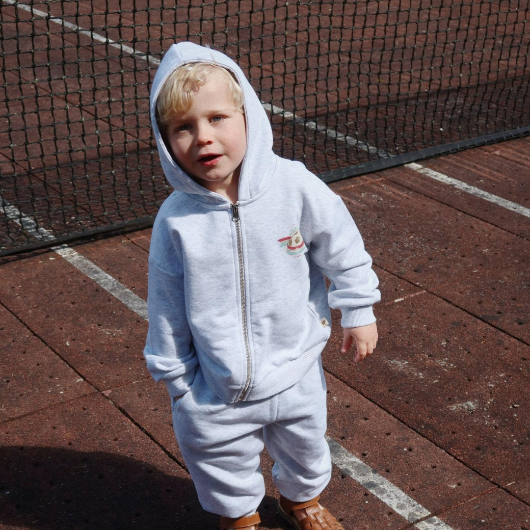 KONGES SLOJD Mikina na zip - OFF WHITE MELANGE Velikost: 3y