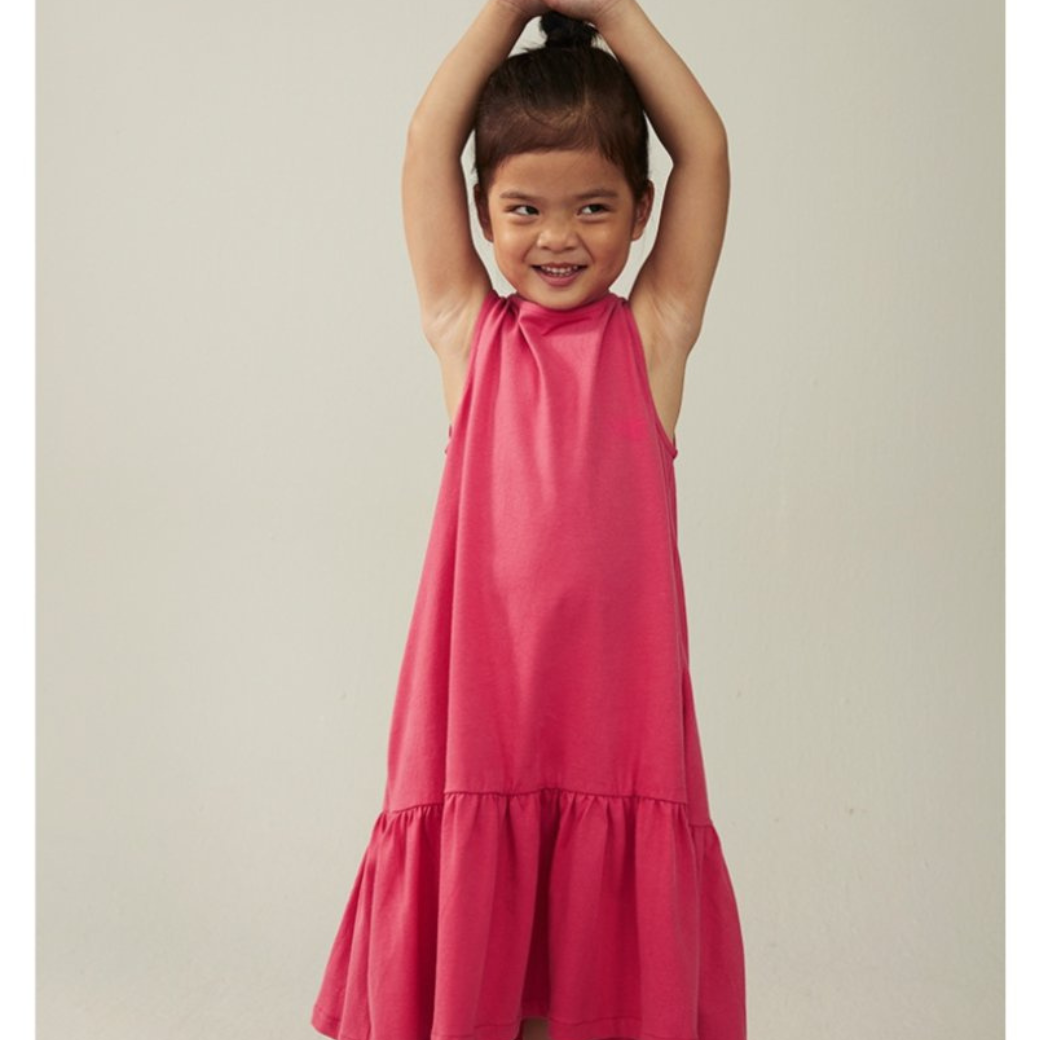 GRAY LABEL Šaty Frill GOTS - Cherry Velikost: 11-12y