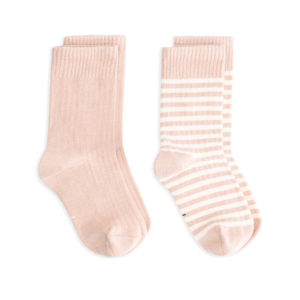 GRAY LABEL Set ponožek GOTS - Faded pink - Cream Velikost: 15-18