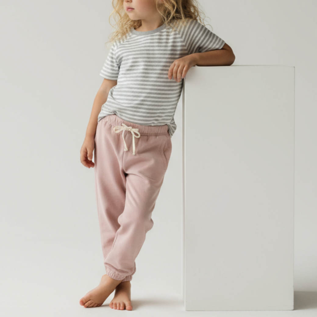 GRAY LABEL Tepláky GOTS - Faded Pink Velikost: 3-4y