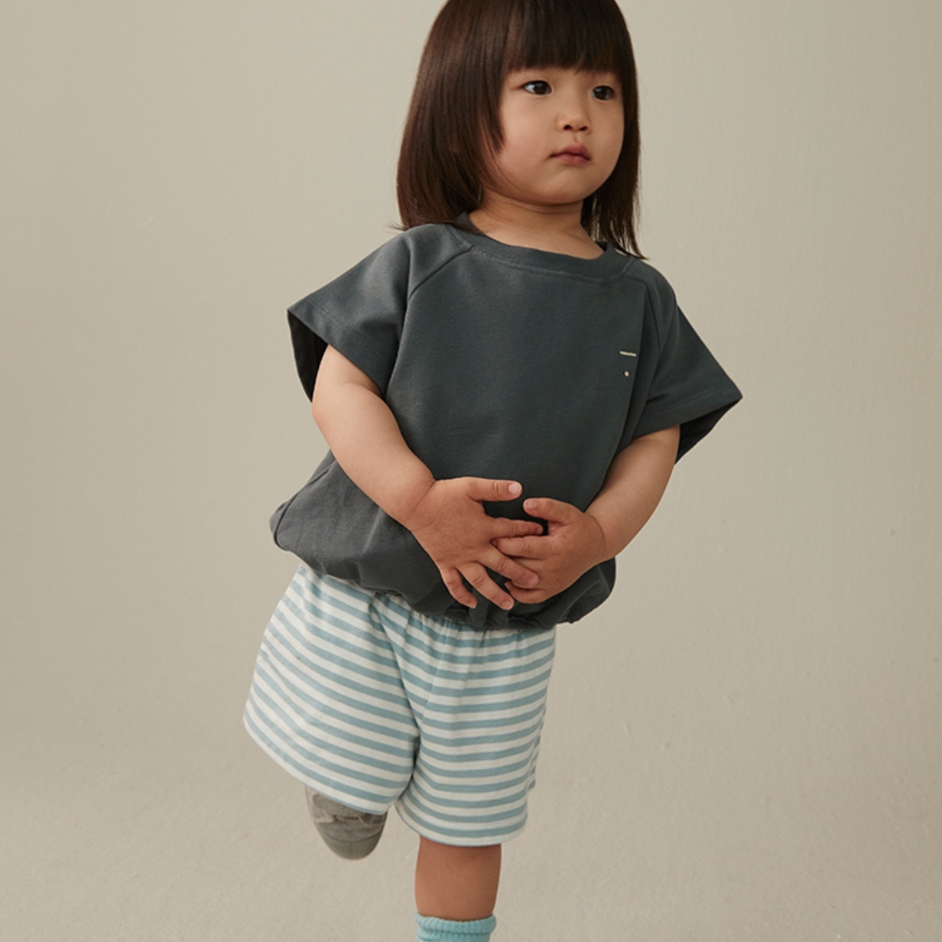 GRAY LABEL Elastické šortky GOTS - Sky - Off White Velikost: 5-6y