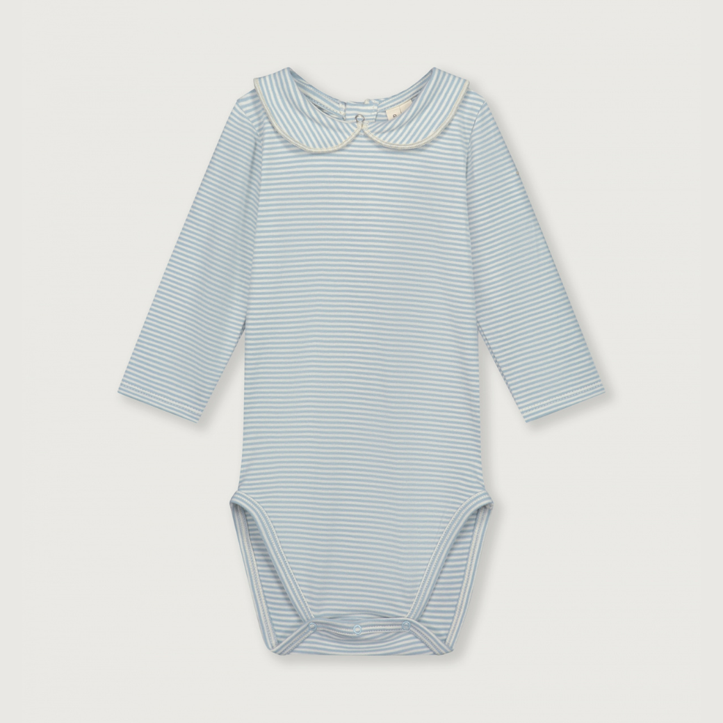 GRAY LABEL Body pro miminka s límcem GOTS Sky - Cream Velikost: 12-18m