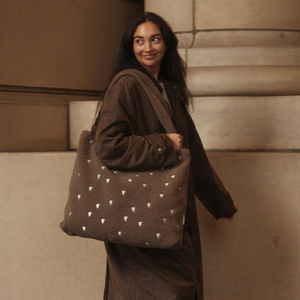 STUDIO NOOS Taška Mom - Bag - Brown Teddy Hearts