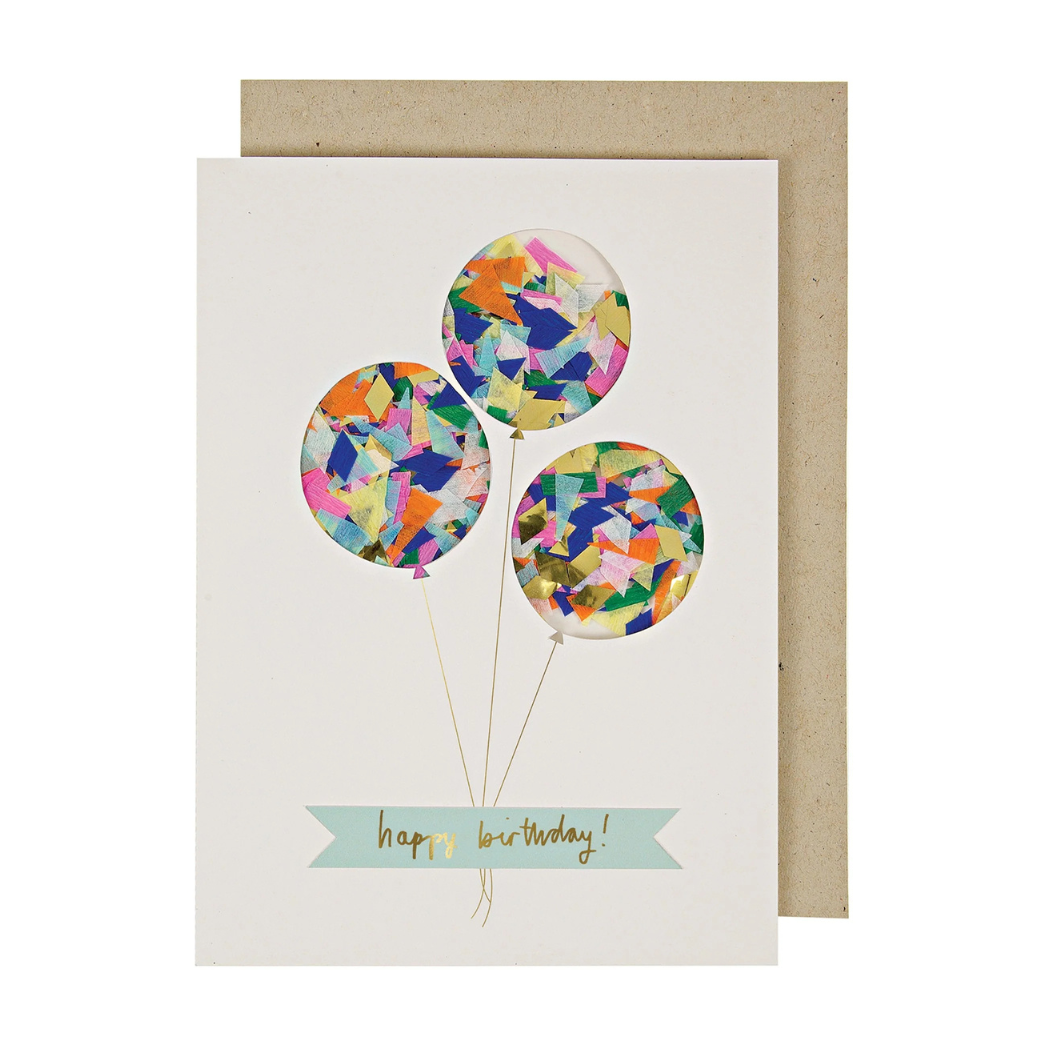 MERI MERI Narozeninové přáníčko - Balloon Confetti Shaker