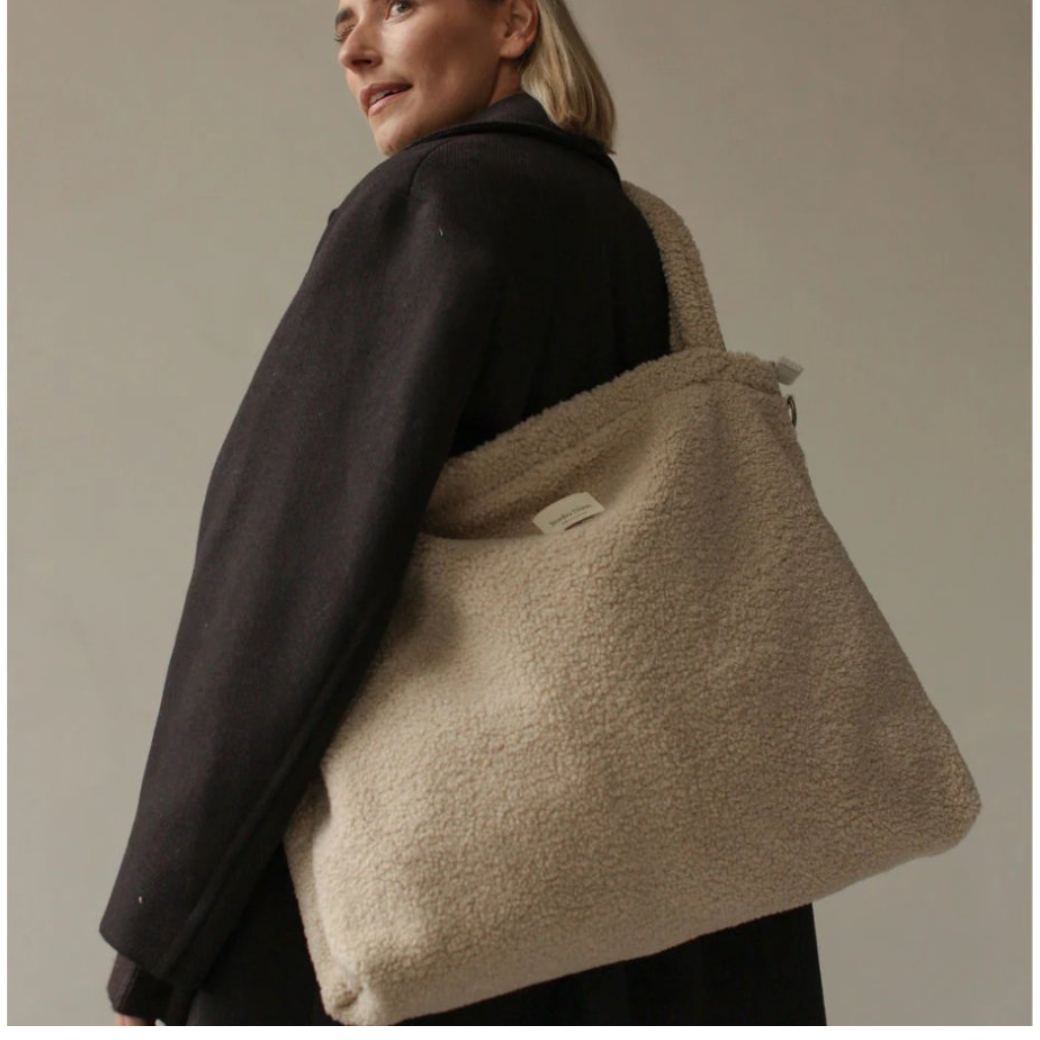 STUDIO NOOS Taška mom-bag Diaper - Ecru Teddy