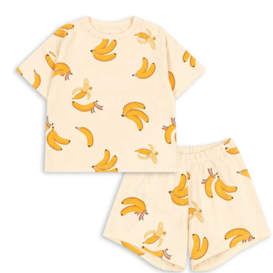 KONGES SLOJD Set trika a kraťasů GOTS - BANANAS Velikost: 2y