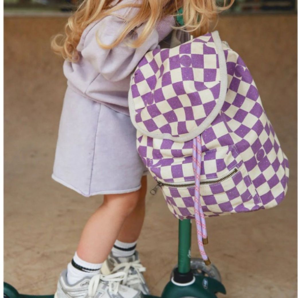 STUDIO NOOS Mini batoh - Violet Checkerboard