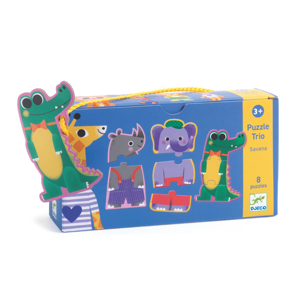 Levně DJECO Trio puzzle Savana