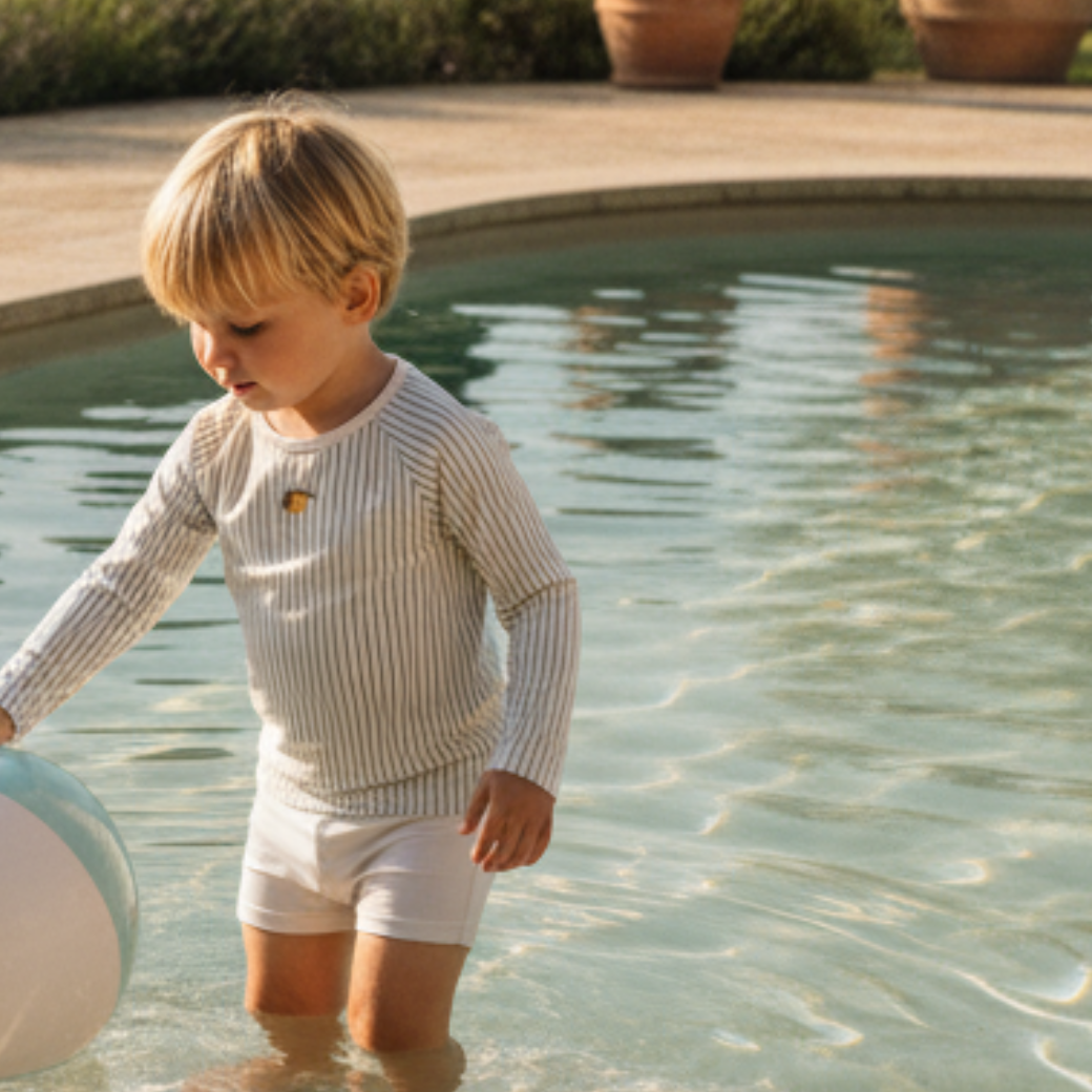 KONGES SLOJD Plavecké triko ASTER - TEA STRIPE Velikost: 7-8Y