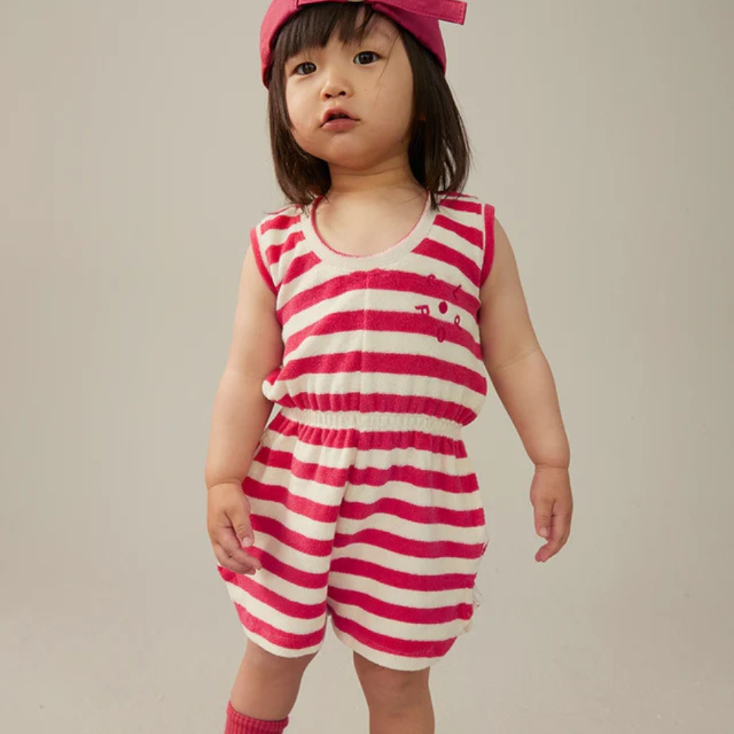 GRAY LABEL Overal POP Terry - Cherry - Cream Velikost: 3-4y