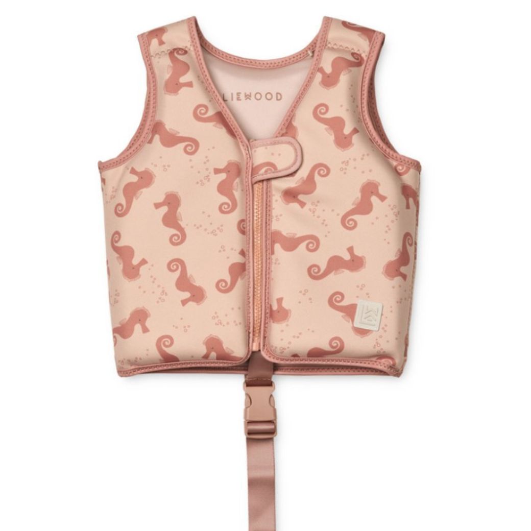 LIEWOOD Plovací vesta Dove - Seahorse / Apple blossom Velikost: 15-19 kg