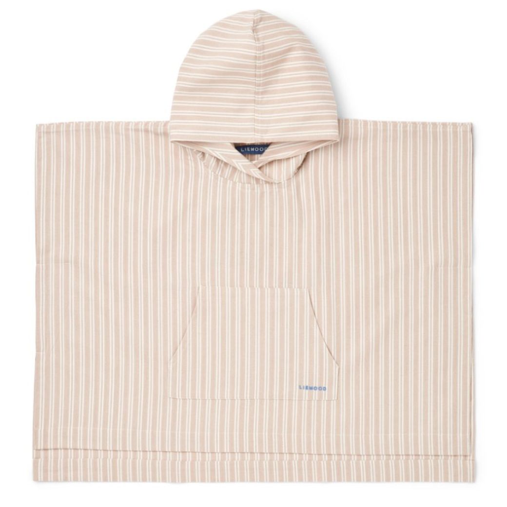 LIEWOOD Pončo Kaiden - stripe Sorbet rose / Creme de la creme Velikost: 4y