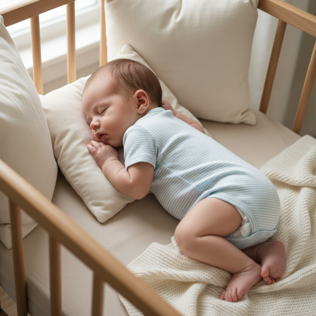 GRAY LABEL Body pro miminka GOTS - Sky - Cream Velikost: 9-12m