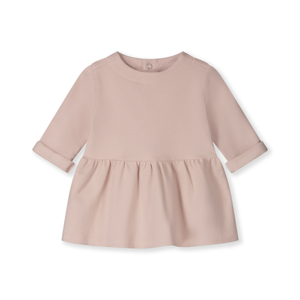 GRAY LABEL Šaty pro miminka s patentkami GOTS – Faded Pink Velikost: 18-24M