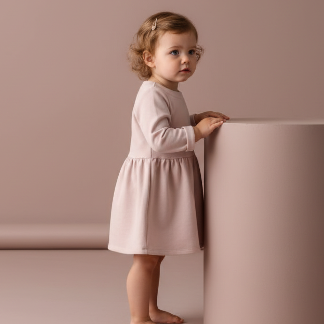 GRAY LABEL Šaty pro miminka s patentkami GOTS – Faded Pink Velikost: 9-12m