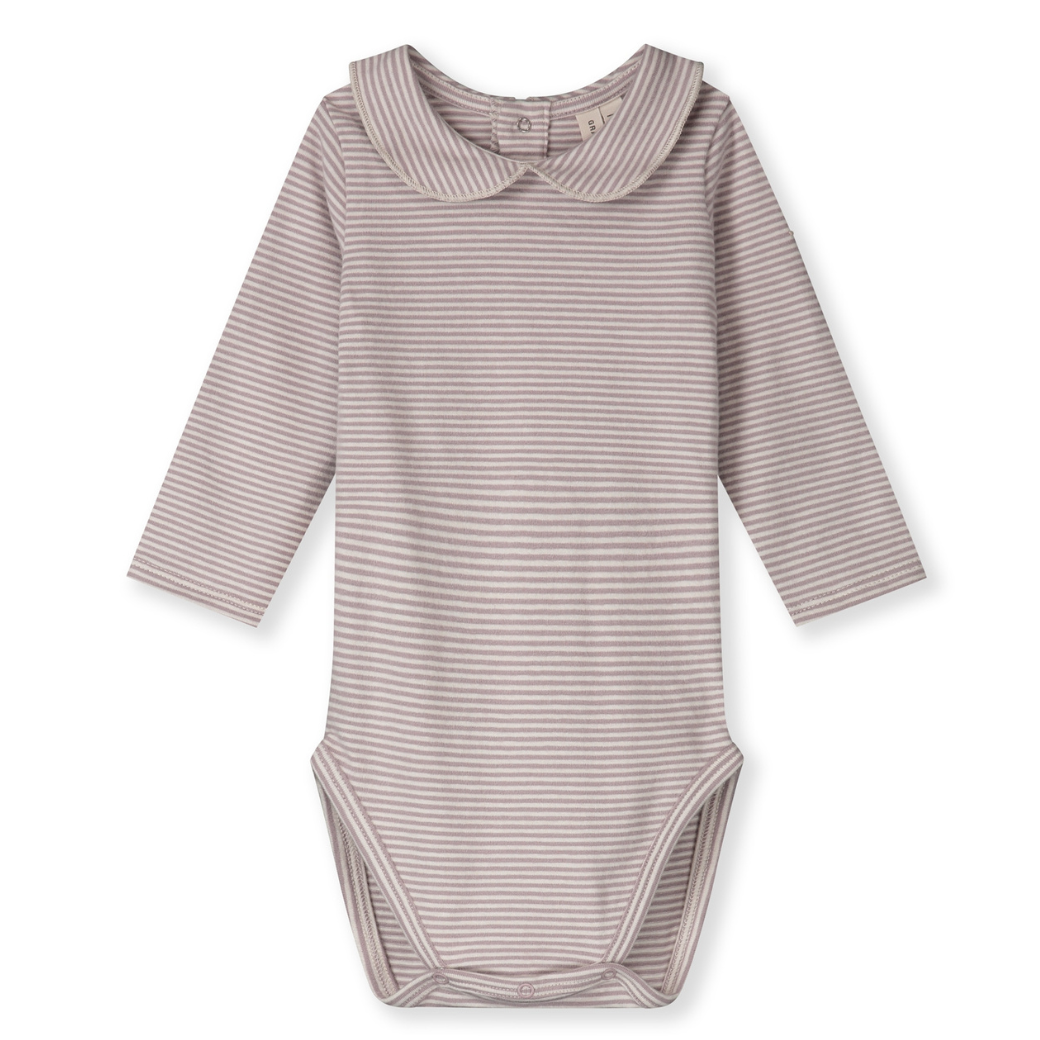 GRAY LABEL Body pro miminka s límcem GOTS - New Fit Berry - Cream Velikost: 12-18m