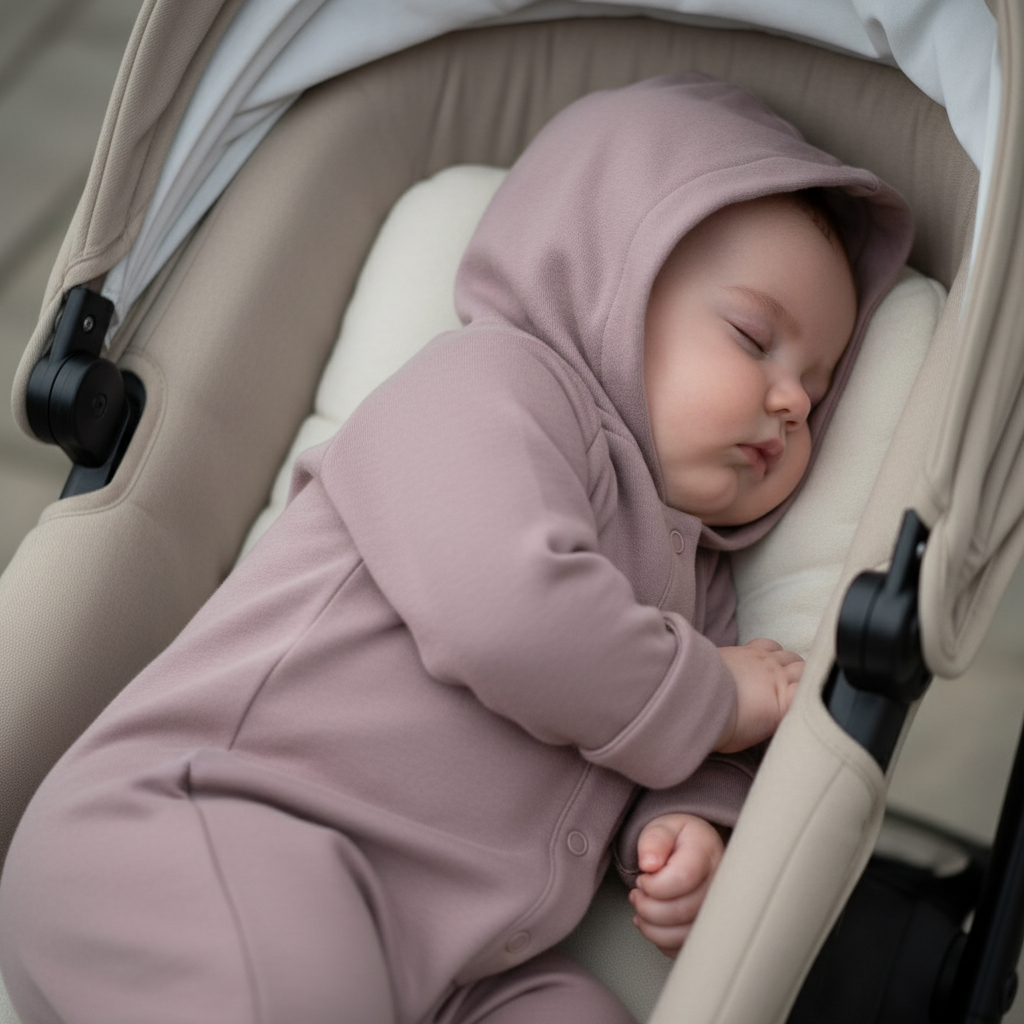 GRAY LABEL Overal pro miminka s kapucí GOTS - Berry Velikost: 9-12m