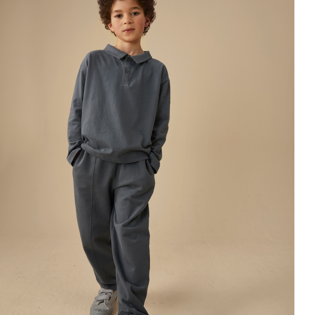 GRAY LABEL Tepláky GOTS - Blue Grey Velikost: 5-6y