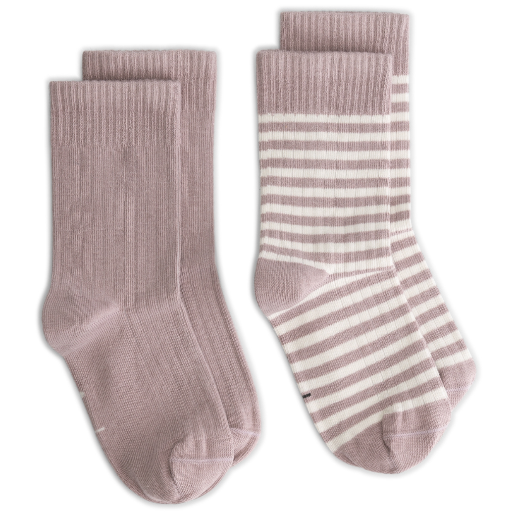 GRAY LABEL Set ponožek GOTS-  Berry - Cream Velikost: 19-22