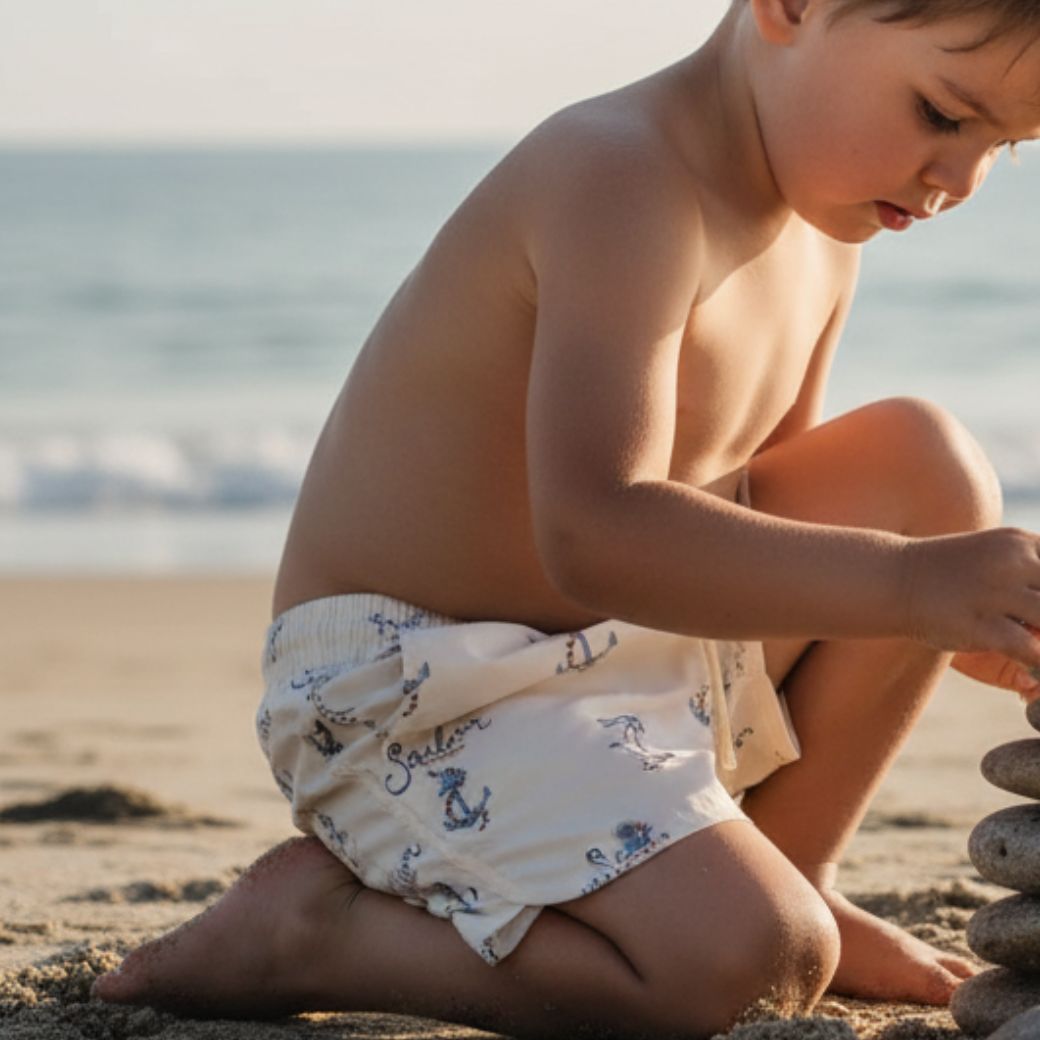 KONGES SLOJD Plavecké šortky ASNOU - ROCK MY BOAT Velikost: 5-6y