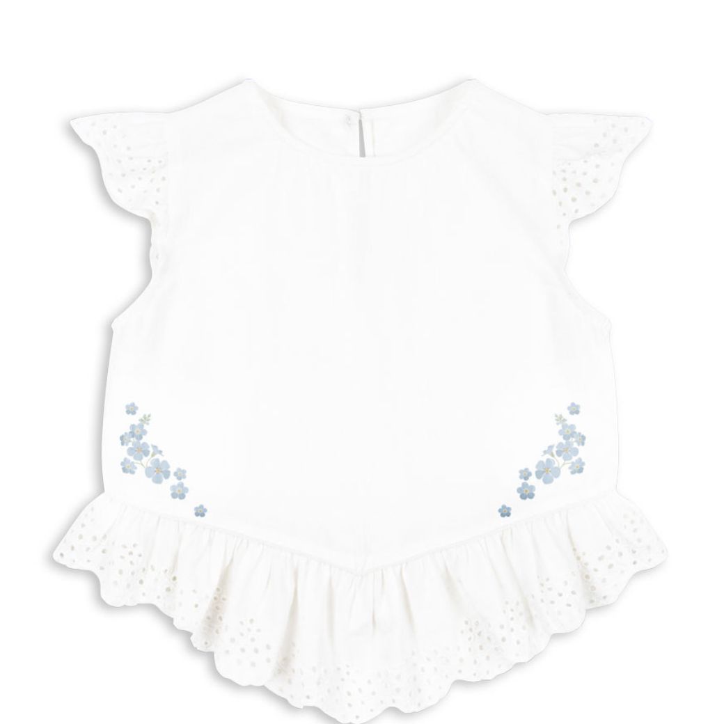 KONGES SLOJD x RHW Halenka FIORI - OPTIC WHITE Velikost: 7-8Y