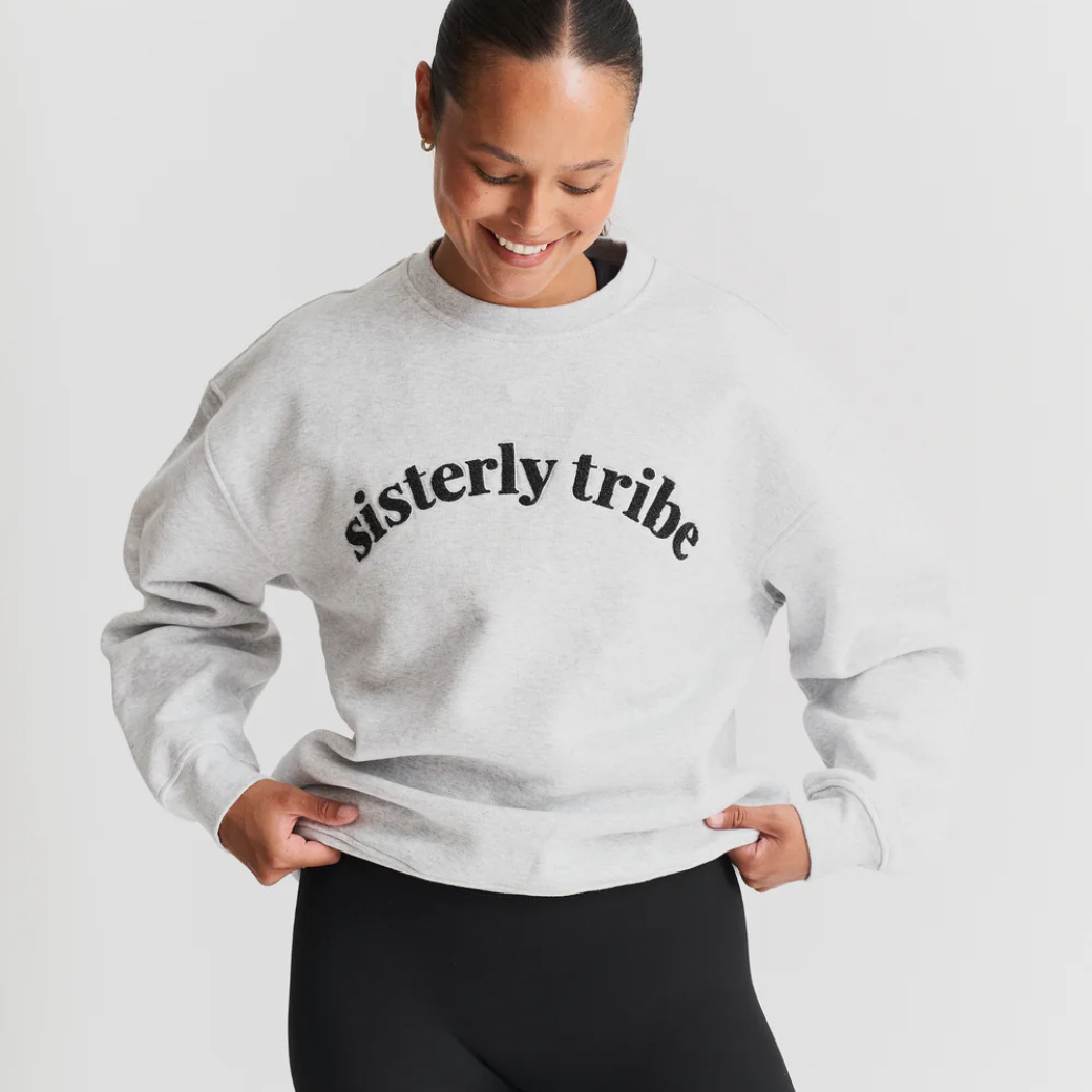 SISTERLY TRIBE Mikina - Grey Marl Velikost: S