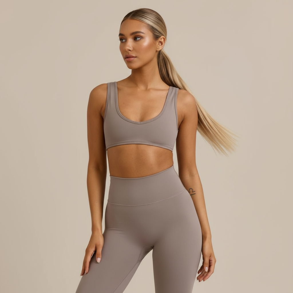 SISTERLY TRIBE Sportovní podprsenka V-Neck - Clay Velikost: S