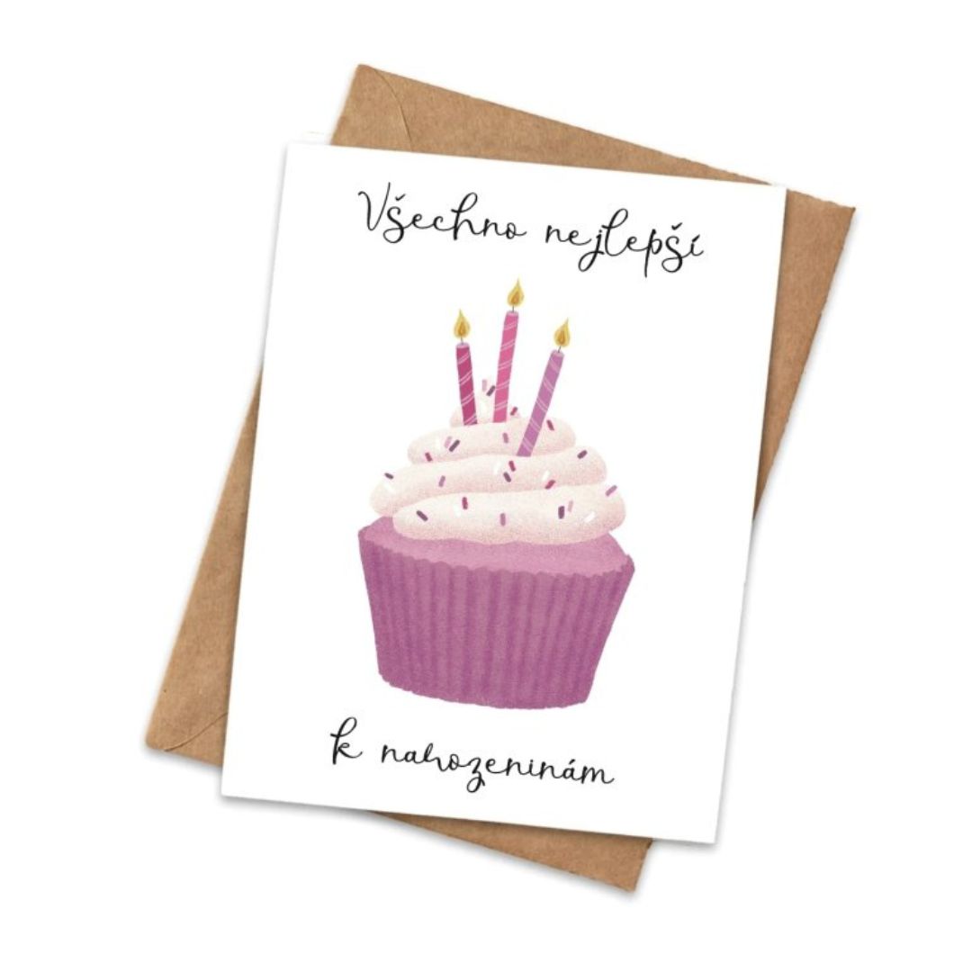 Levně ANISE Přání Birthday Cupcake Barva: Modrá