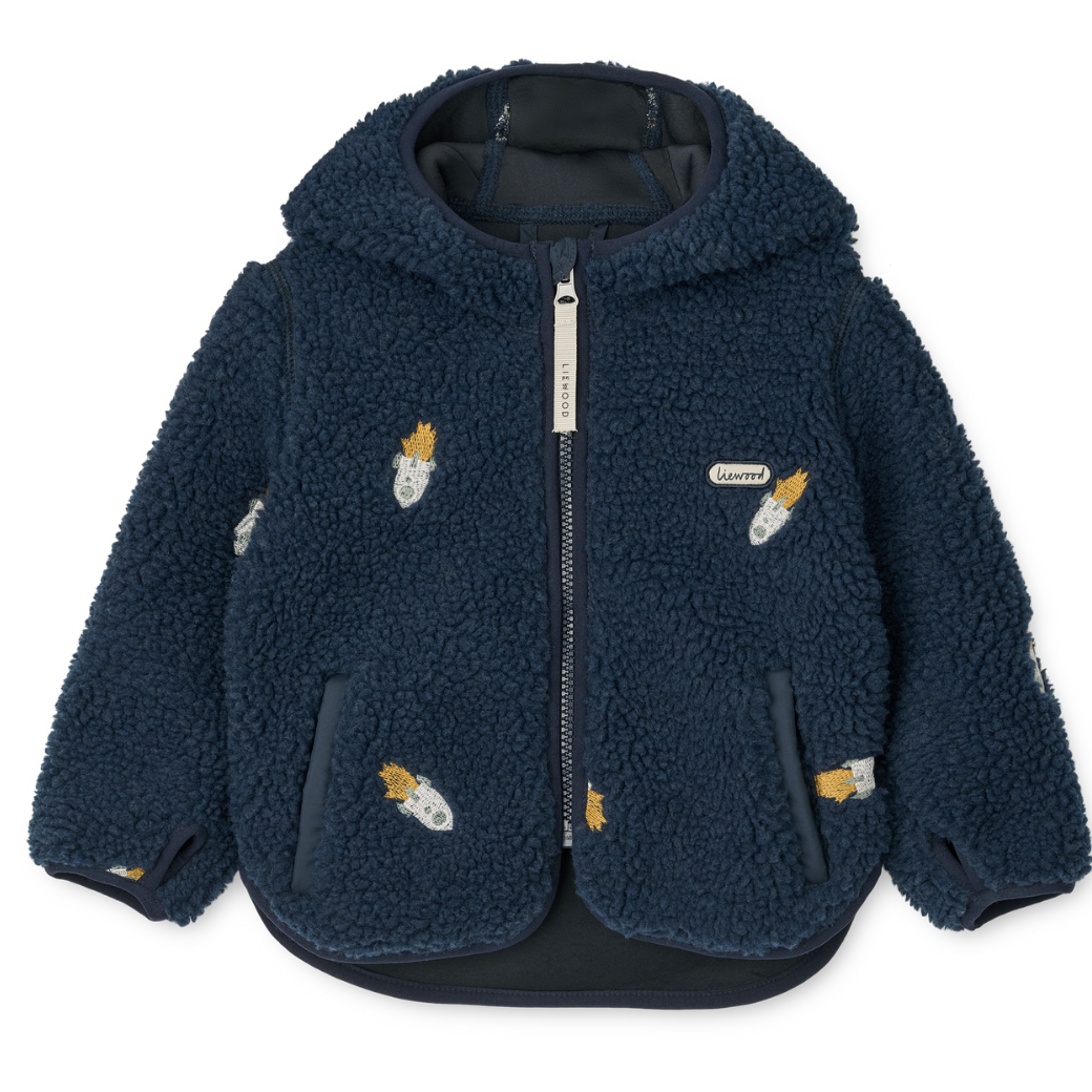 LIEWOOD Bundička Mara Pile s oušky - Classic navy / Embroidery Velikost: 104