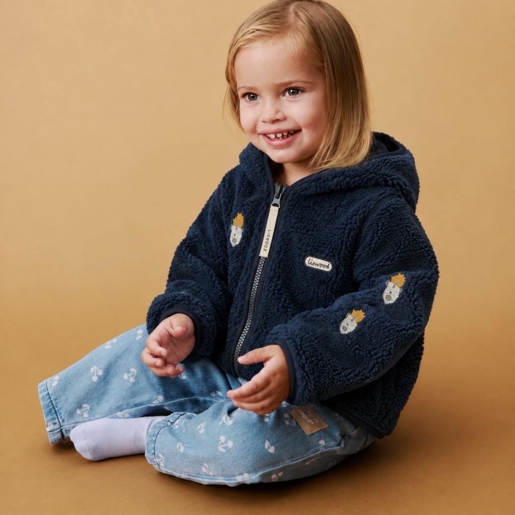 LIEWOOD Bundička Mara Pile s oušky - Classic navy / Embroidery Velikost: 98