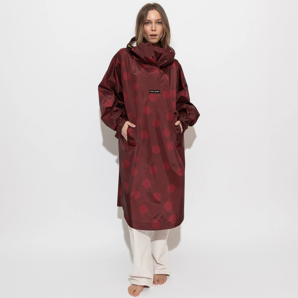 VIVI MARI Kabát do deště Solid Red/Red