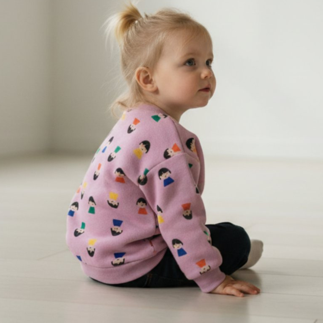 BOBO CHOSES Mikina Game Pawns all over - LAVENDER Velikost: 24m